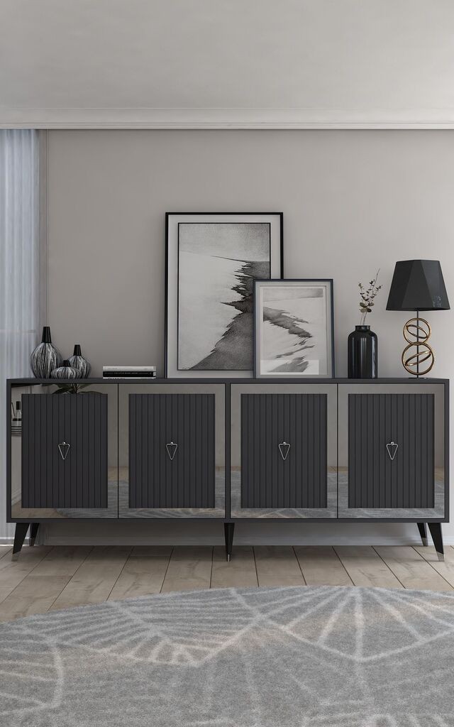 Комода Hanah Home Benner, Антрацит