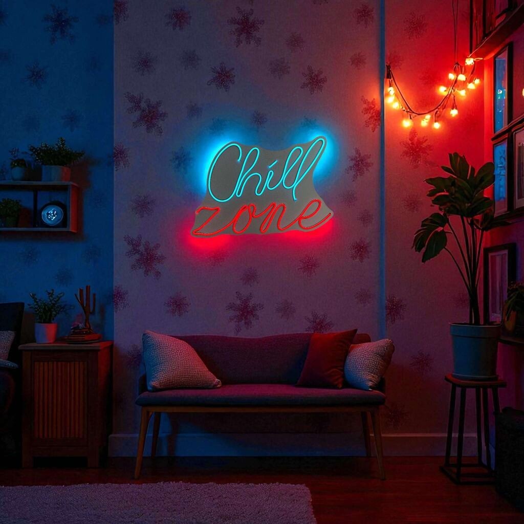 Wallity LED dzидна декорација Chill Zone, црвено-сина