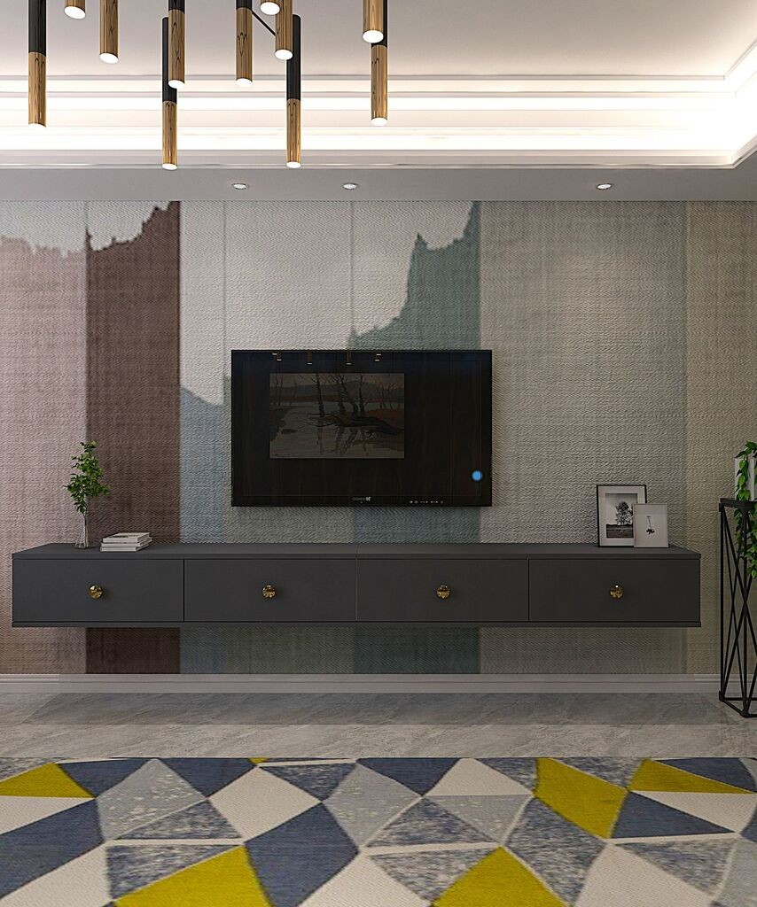 Комода за ТВ Hanah Home Zuzu, двојна, антрацит