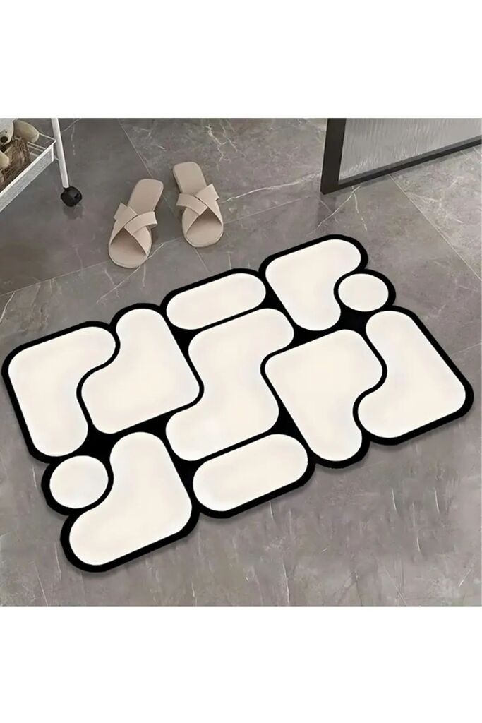 Тепих за бања L'essentiel Maison Calico, бел