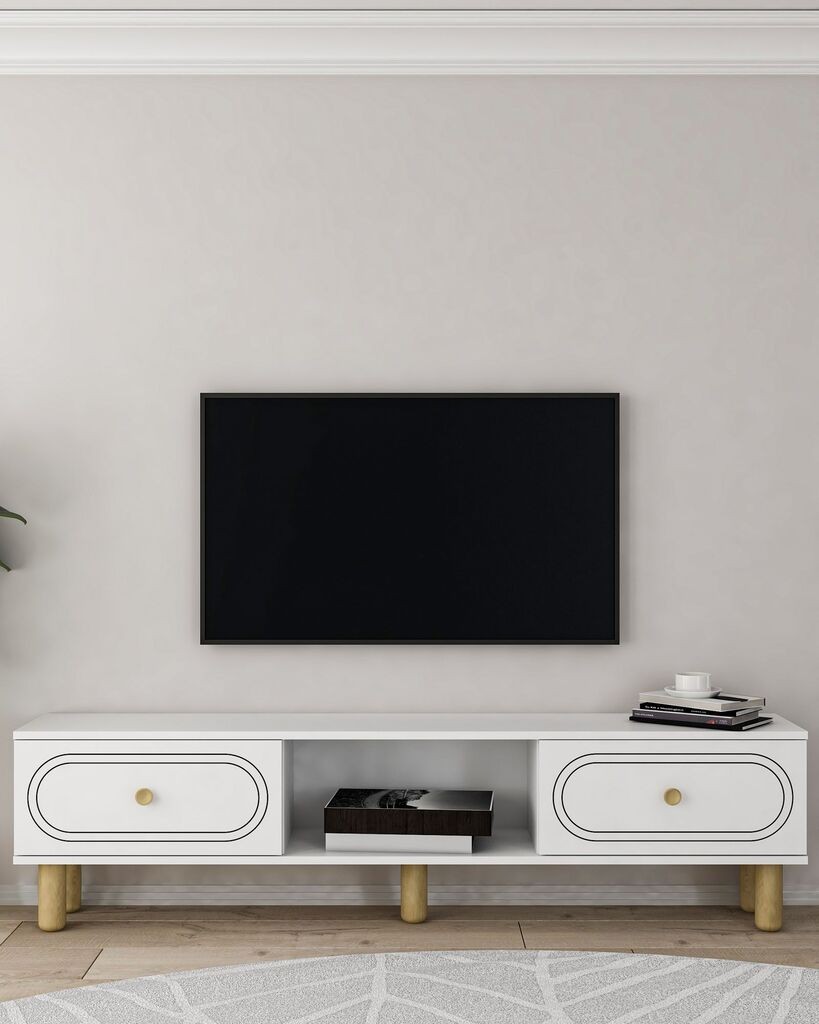 Hanah Домашен ТВ комода Polen Bohem, White