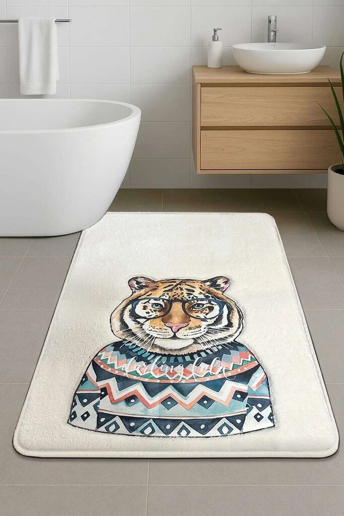 Килим за бања L'essentiel Maison Logwe, бел