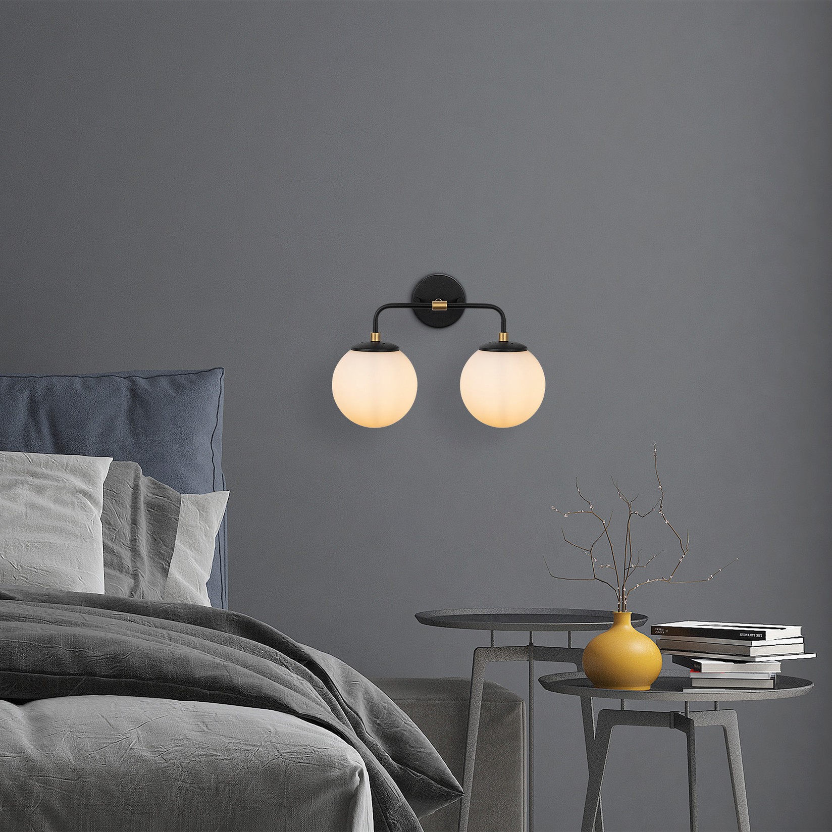 Dzидна светилка Opviq, црна