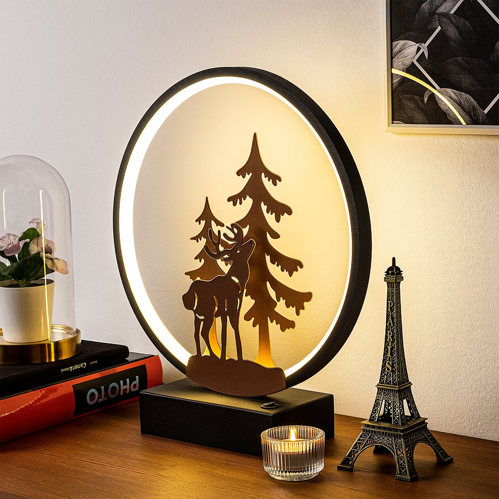 Столна ламба Opviq, црна-бакарна