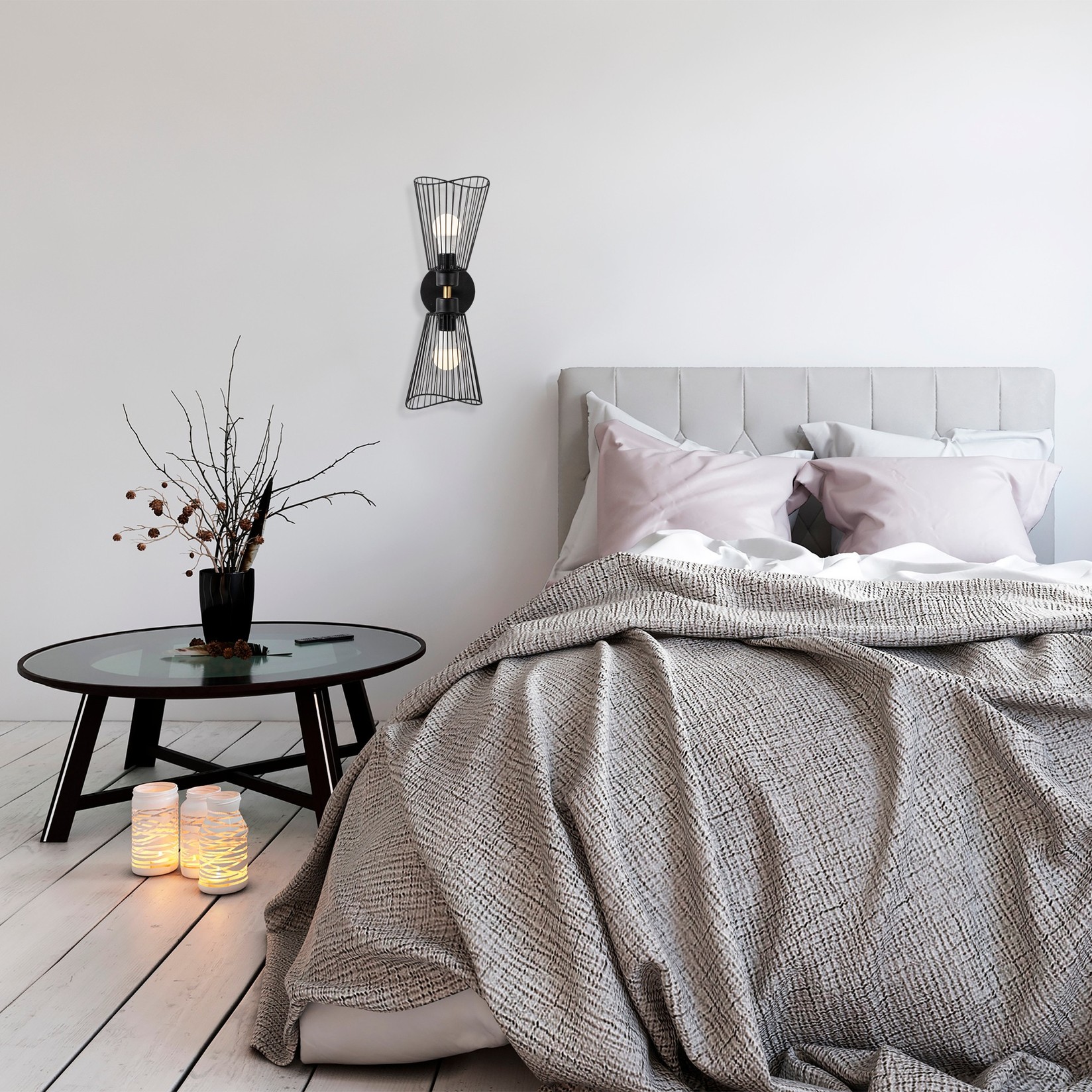 Opviq dzидна светилка 2 x E27 Max 40, црна