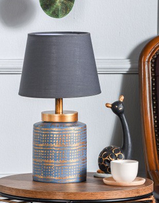 Столна ламба Opviq E27 Max 40W, сино-златна