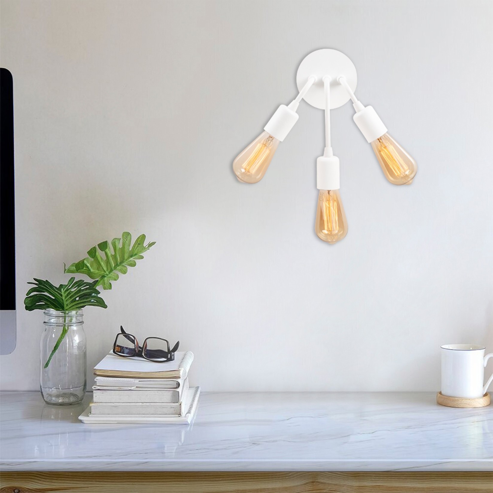 Opviq dzидна светилка E27 Max 40W, бела