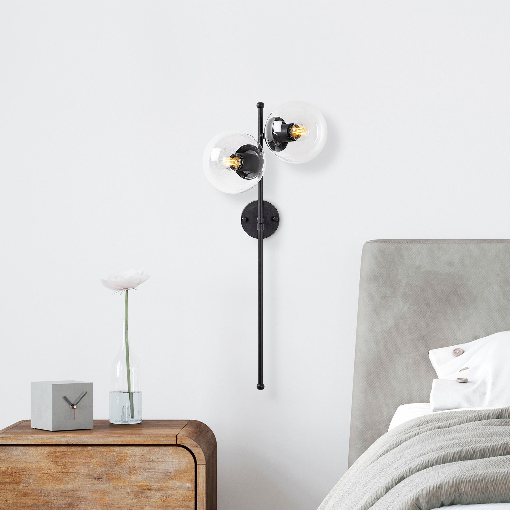 Dzидна светилка Opviq, црна