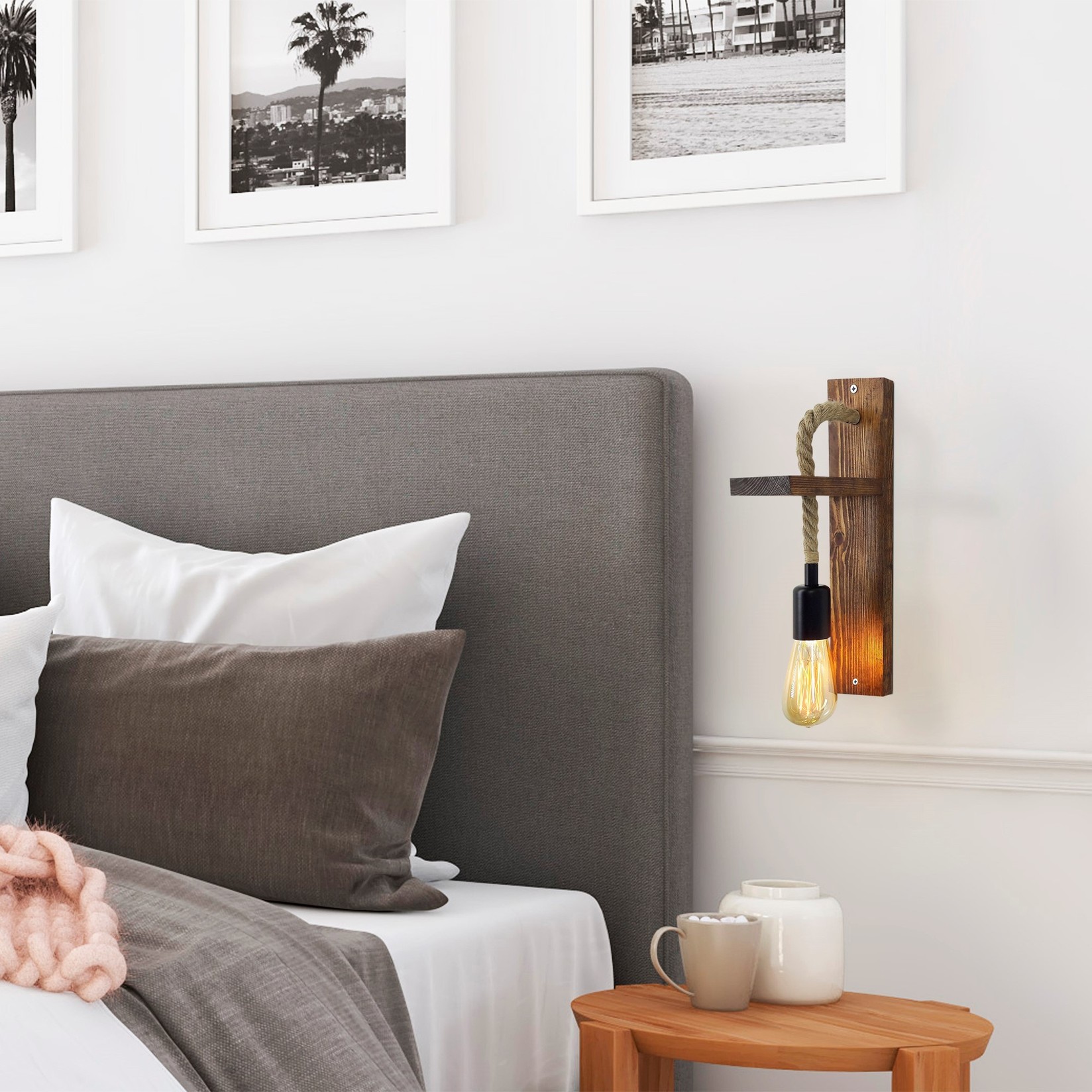 Opviq dzидна светилка E27 со штекер, орев