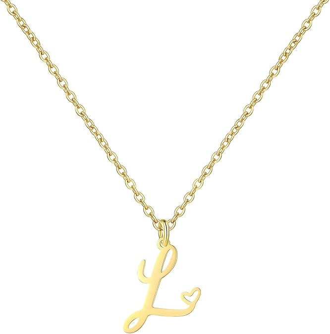 LUXARTO JEWELRY Ланче златно со буква L со срце