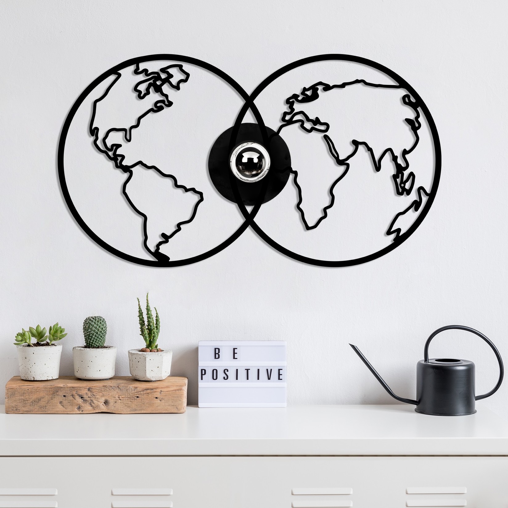 Opviq dzидна светилка E27 со штекер, црна