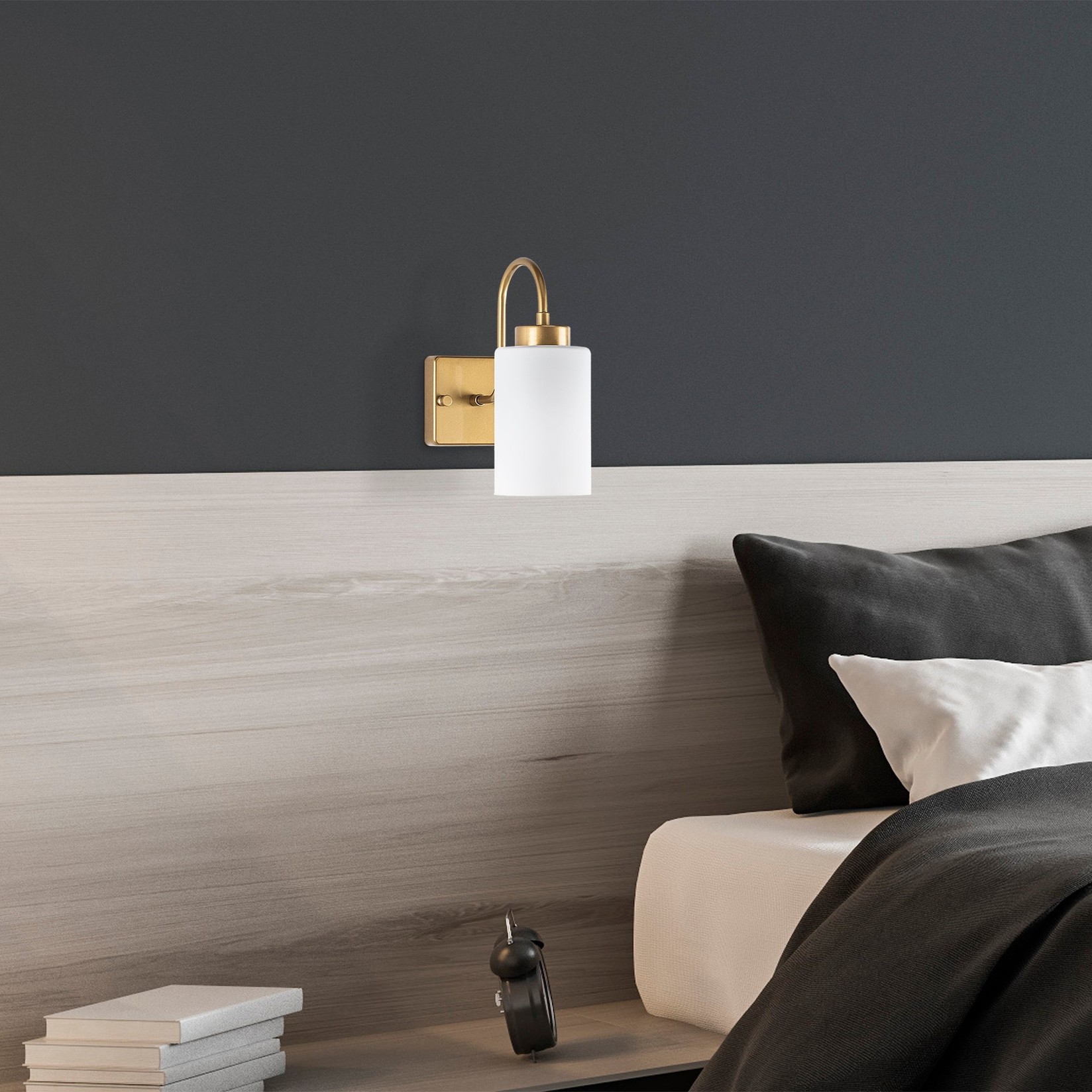 Opviq dzидна светилка E27 Max 40W, бело-златна