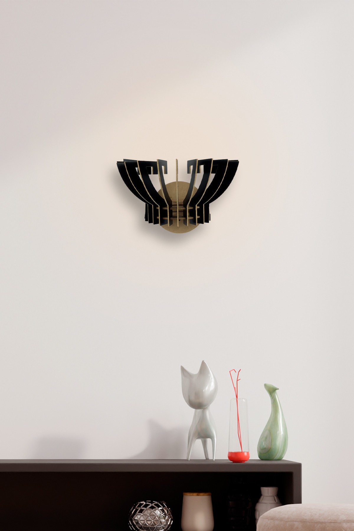 Opviq dzидна светилка E27 со штекер, црна