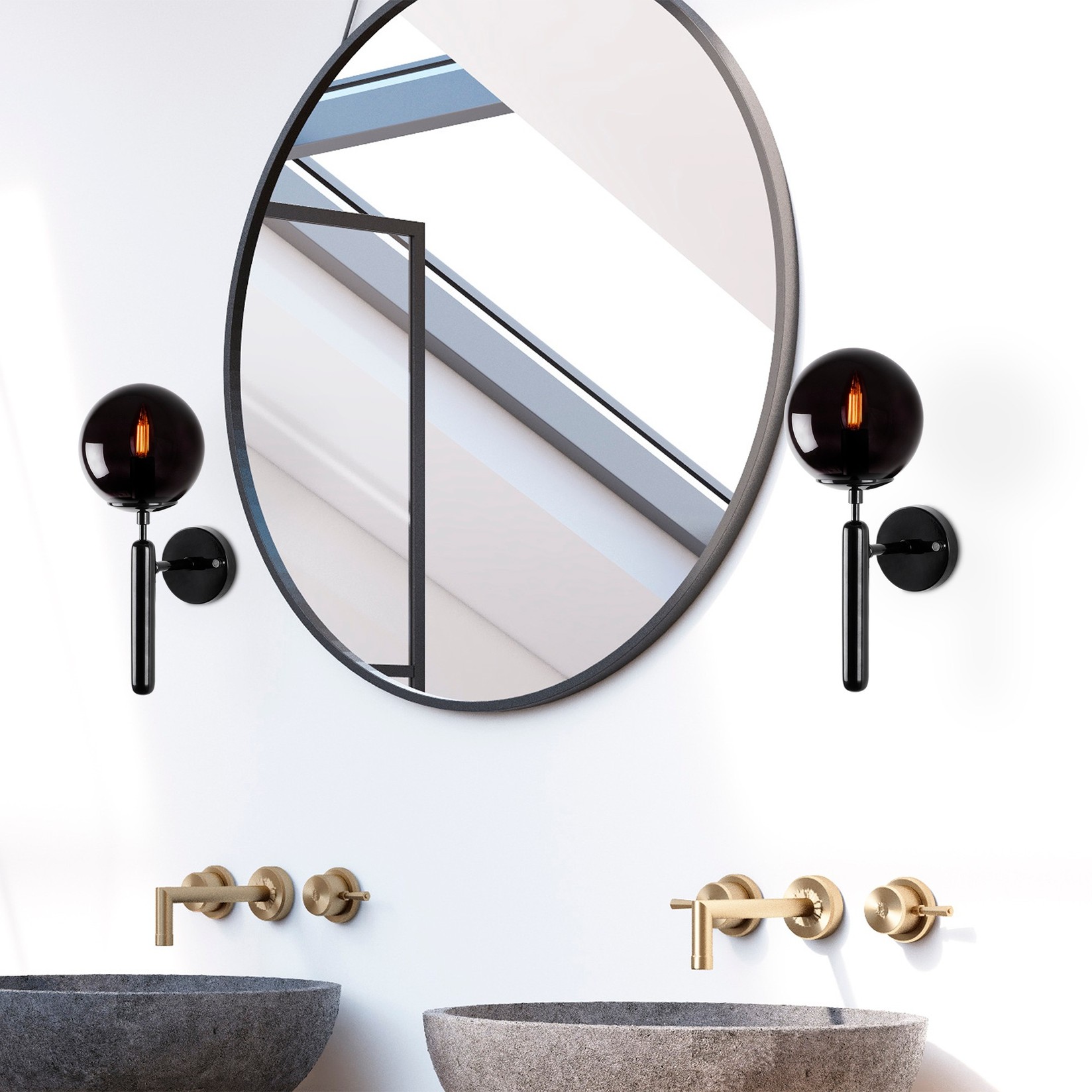 Opviq dzидна светилка E14 со штекер, црна