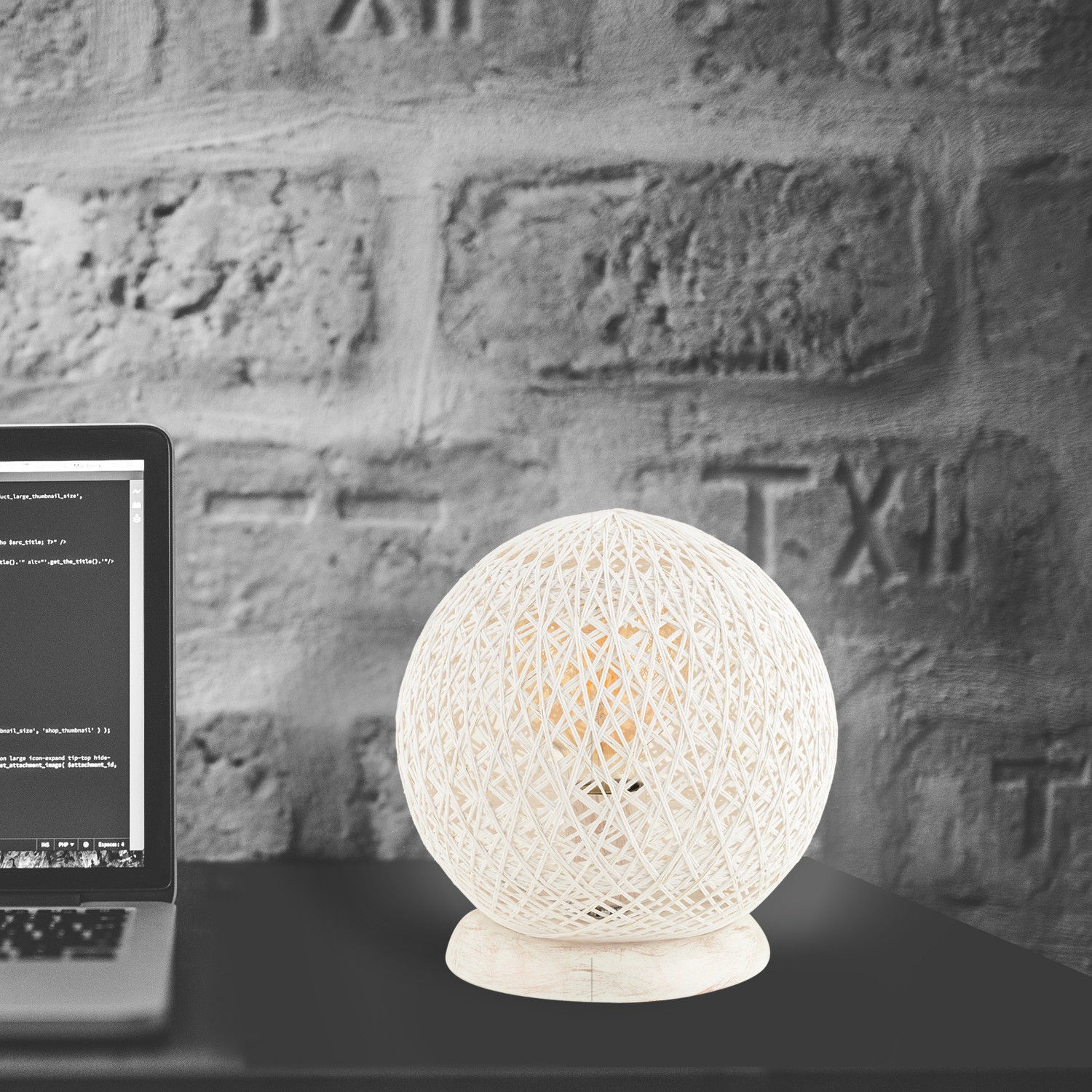 Столна ламба Opviq E27 со штекер, бела