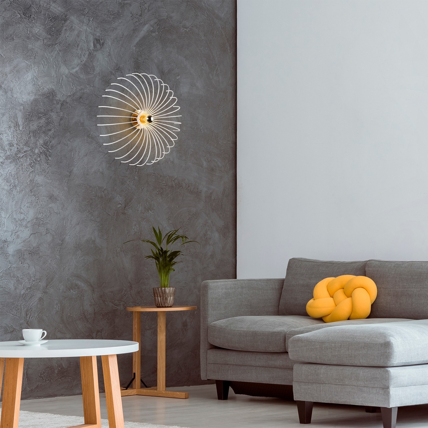 Opviq dzидна светилка E27 со приклучница, бела