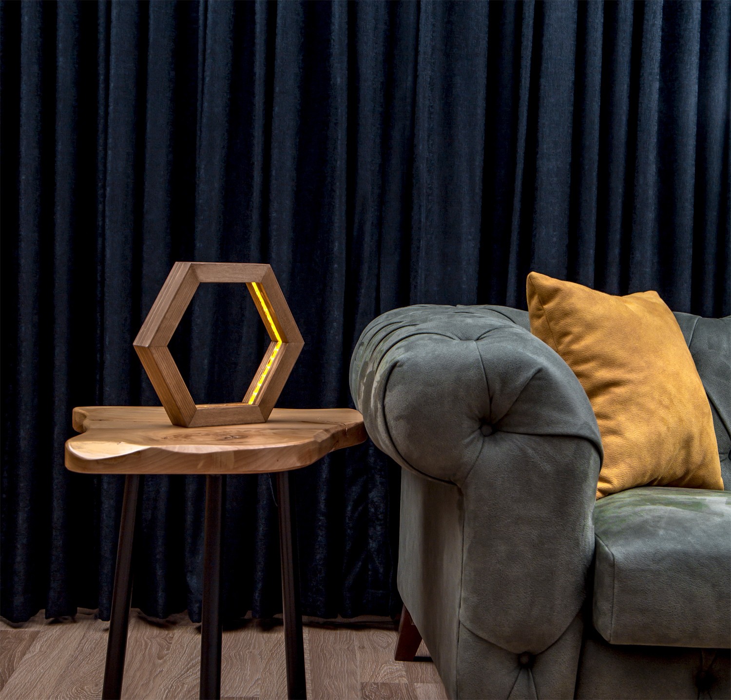 Столна ламба Opviq, LED, кафеава