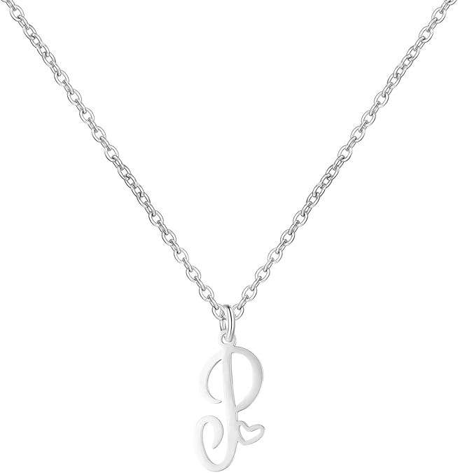 LUXARTO JEWELRY Ланче сребрено со буква P со срце