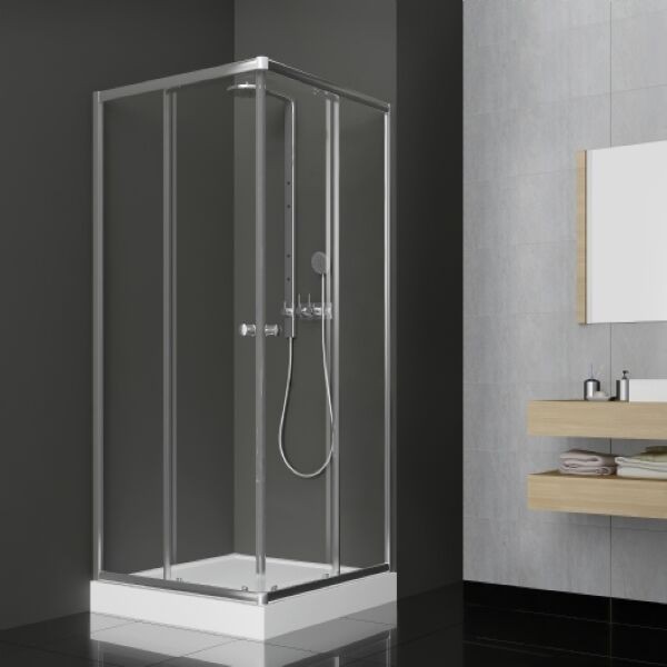 BANLUX AGEAN CE (EFES ) Туш Кабина 100x100x190см Кром Профил/Транспарентно стакло 6mm