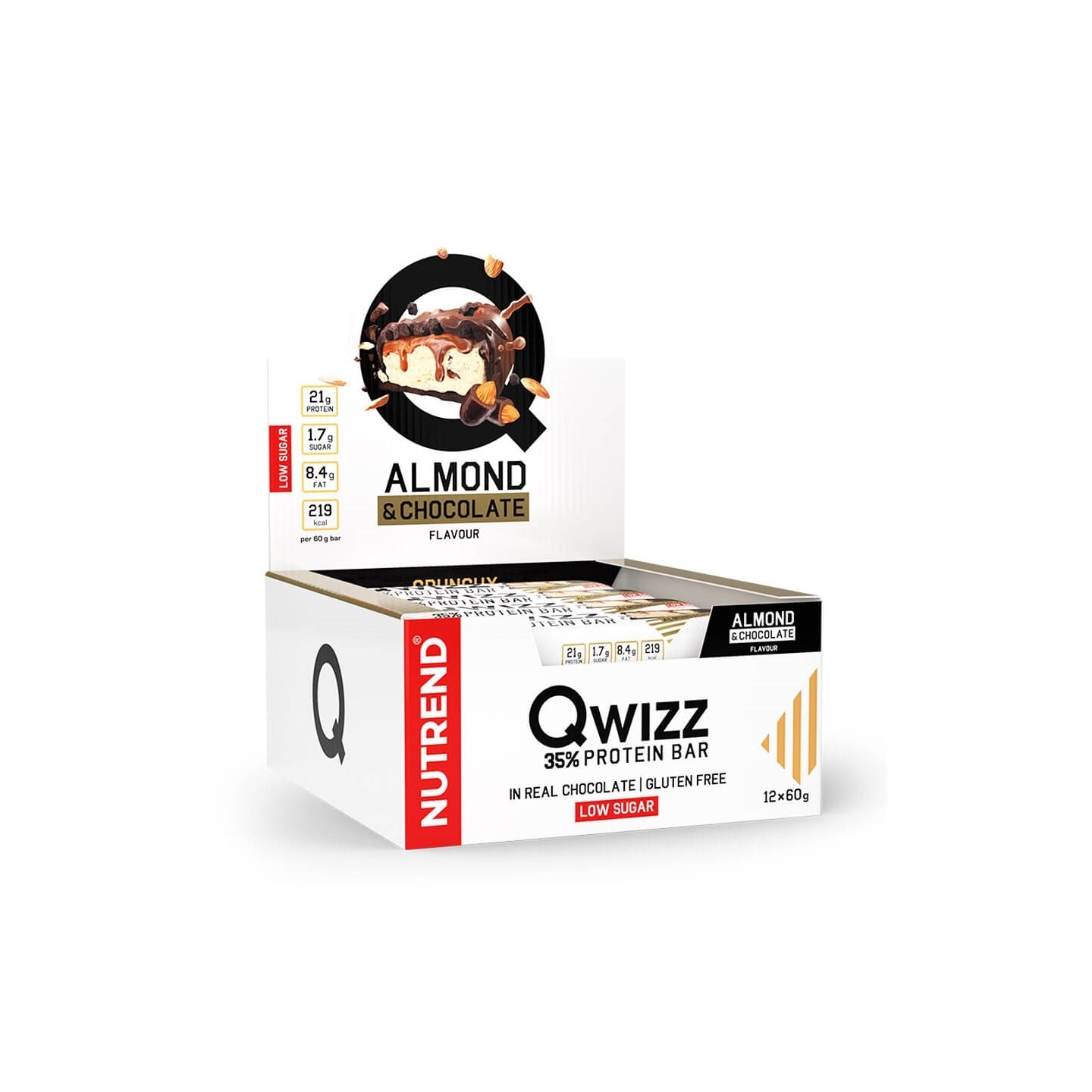 NUTREND Qwizz Протеин бар 12 x 60gr Almond Chocolate