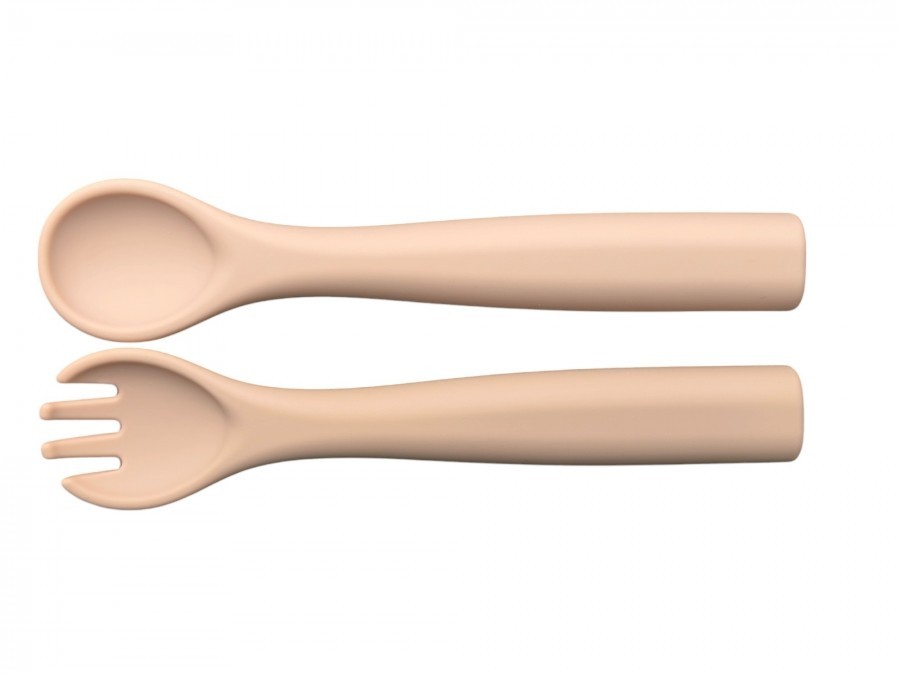 JUNGLE Прибор за јадење лажица и вилушка силикон 4м+ розе 31001325 jungle