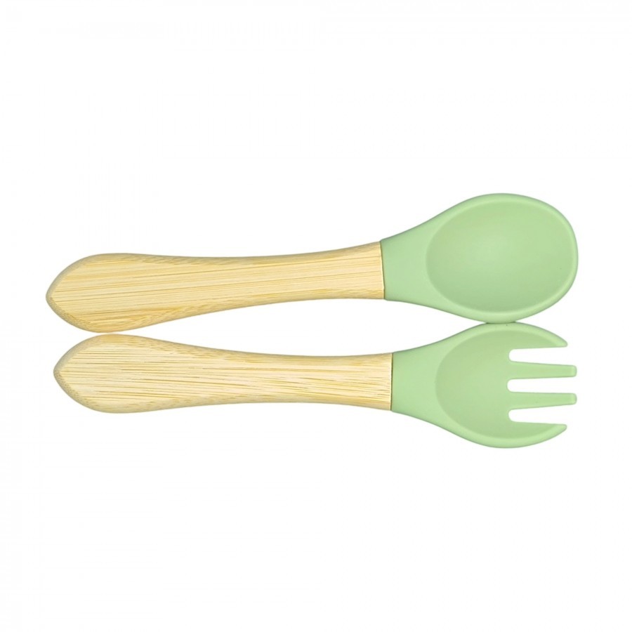 JUNGLE Прибор за јадење лажица и вилушка силикон дрво 4м+ розе 31001835 jungle