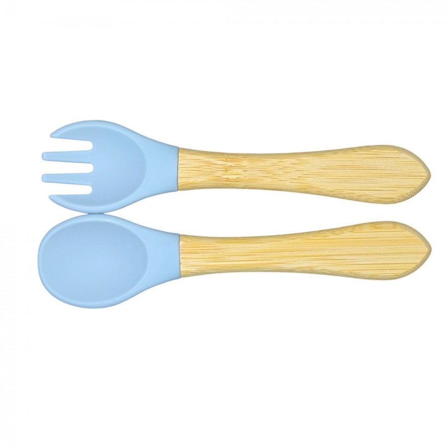 JUNGLE Прибор за јадење лажица и вилушка силикон дрво 4м+ сина 31001836 jungle
