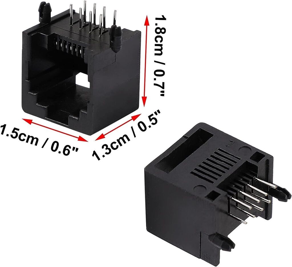 Alfa Electric RJ45 женски мрежен конектор за лемење 8P8C PCB