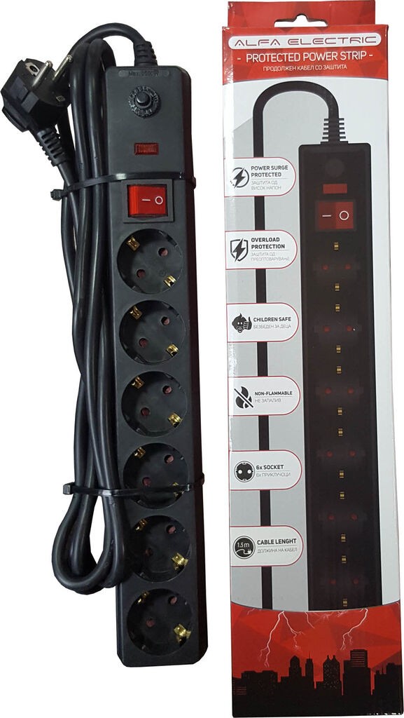 Alfa Electric Продолжен кабел со заштита 1.5м POWER-CORD-SAFE-1.5M