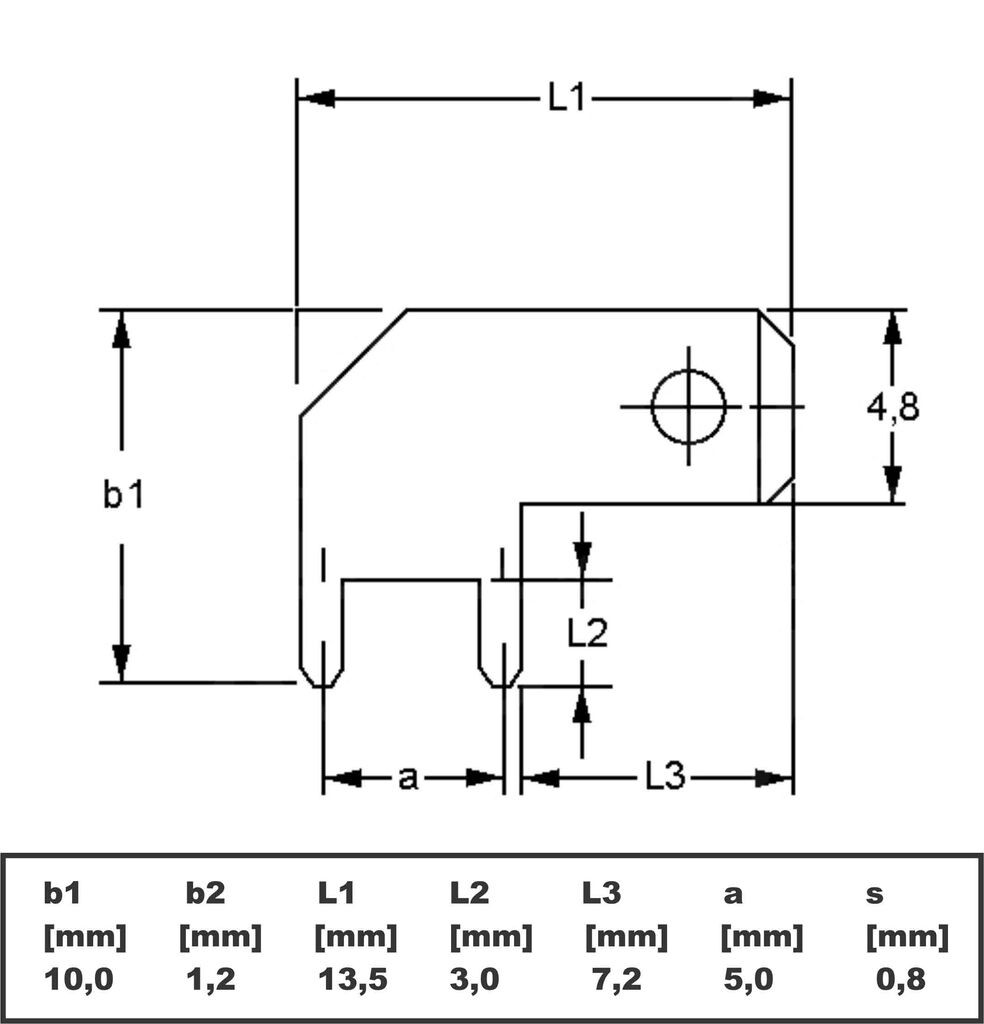 Alfa Electric Клема 4.8mm под 90° LS1537