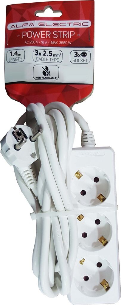 Alfa Electric Продолжен кабел 1.4м 3×2.5мм²