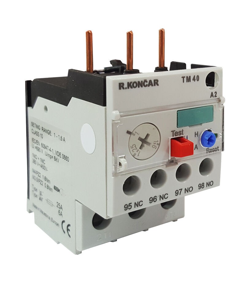 Раде Кончар Биметал термореле 1–1.6A ТМ 40