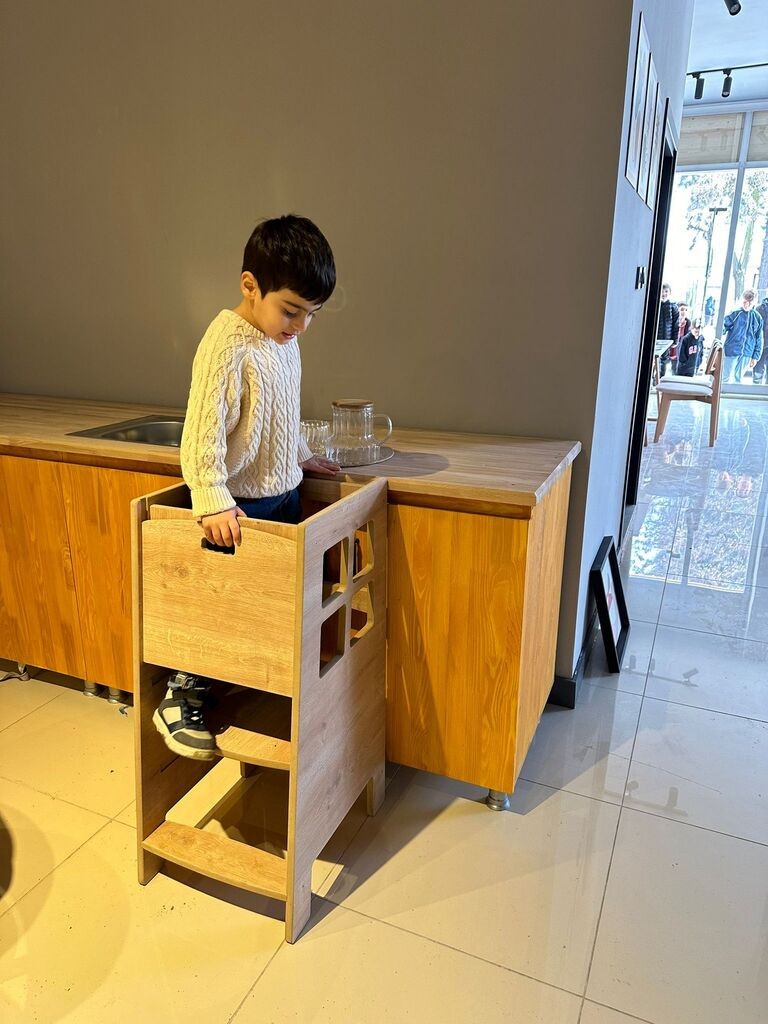 Hanah Home learning tower Детска кула за учење, кафеава