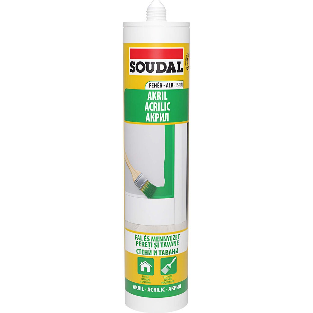 SOUDAL Акрилна маса бела 280мл, SOUDAL