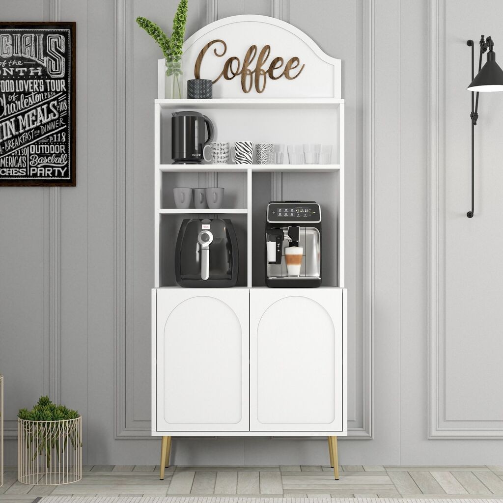 Кујнски ормар Hanah Home Lyon 80, бело-златен