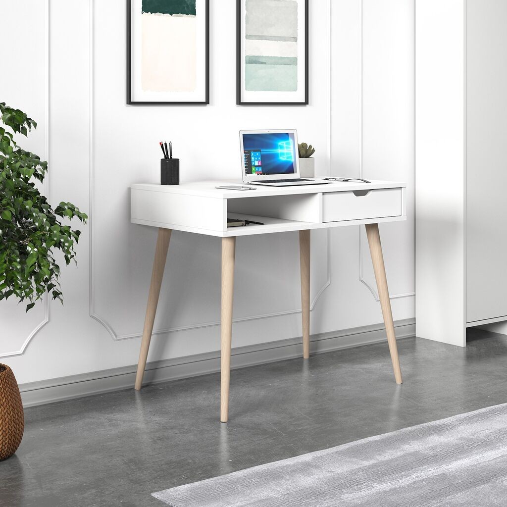 Hanah Home биро со полици, понуда, 90x80x60 см, бела