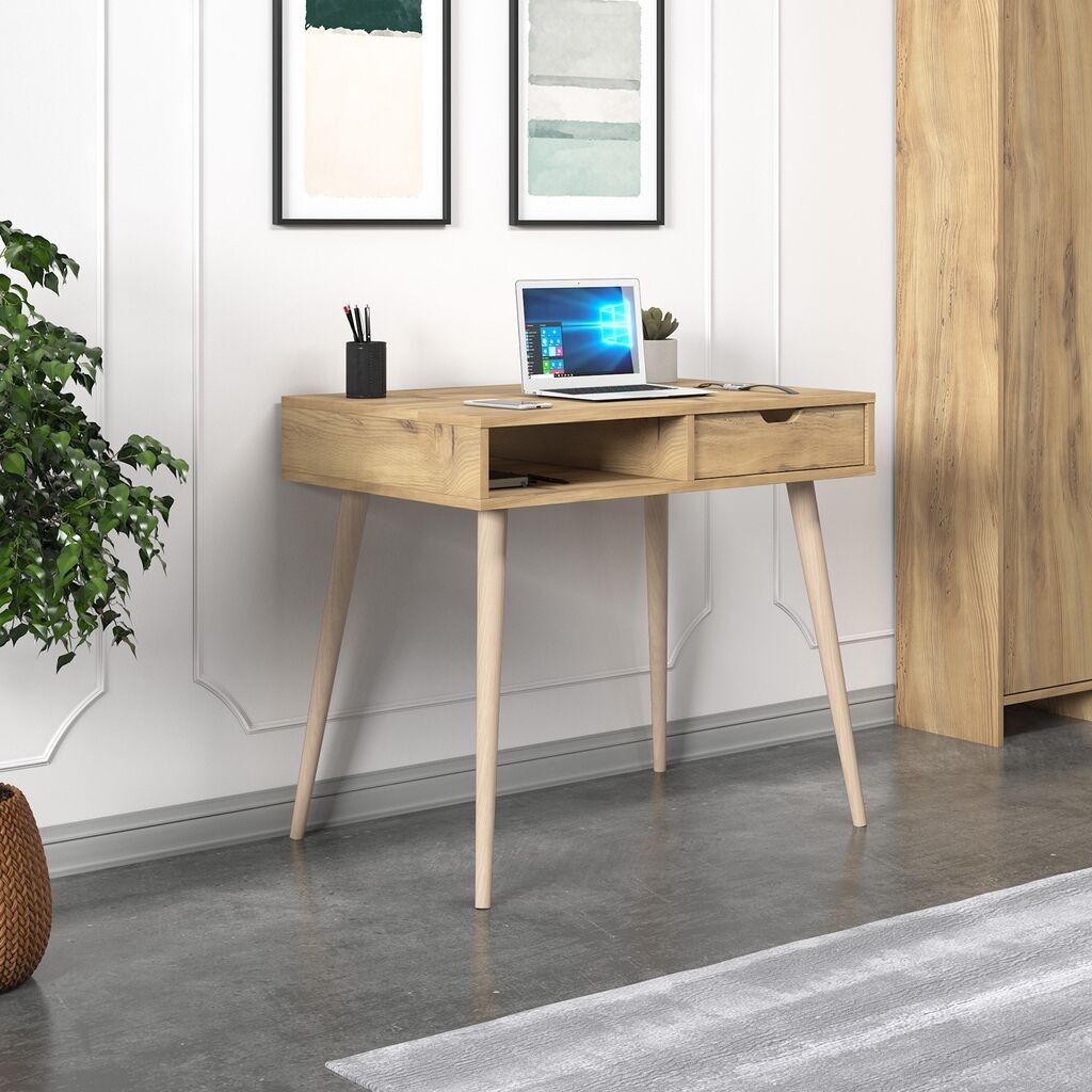 Hanah Home биро со полици, понуда, 90x80x60 см, даб