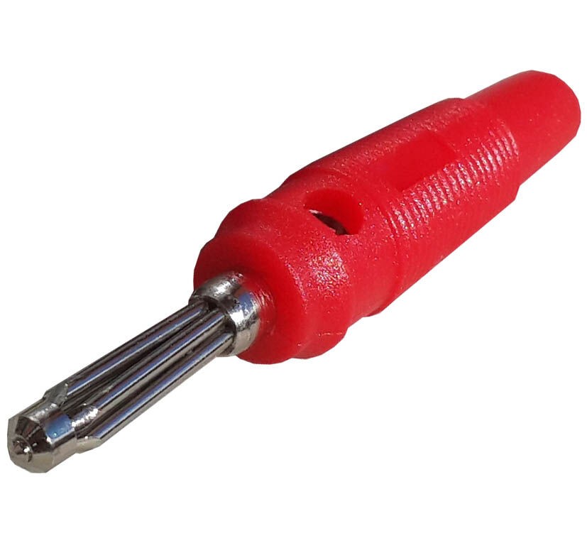 Alfa Electric Машки банана приклучок, црвен – BC-030R