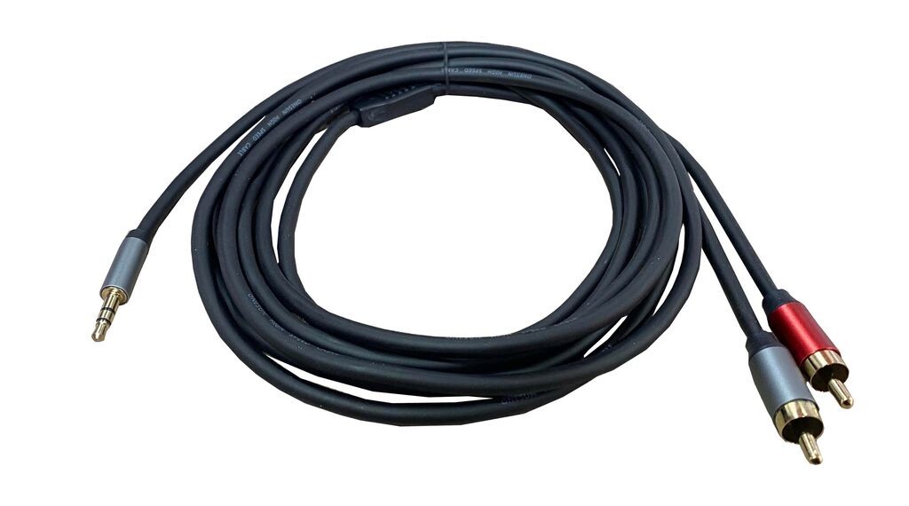 Alfa Electric Гумиран кабел 3.5mm стерео машко - 2xRCA машко 3m Metal Shell