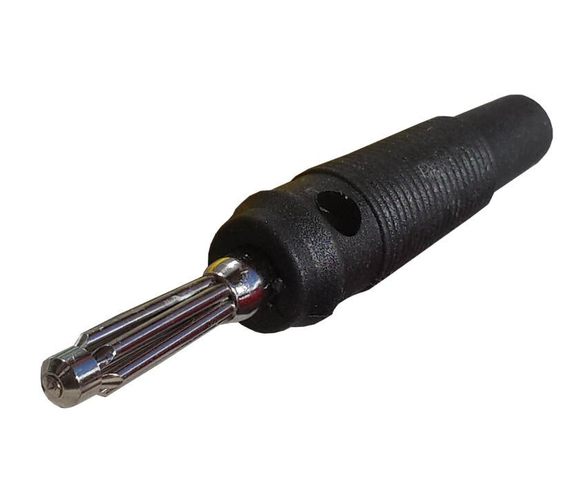 Alfa Electric Машки банана приклучок, црн – BC-030B