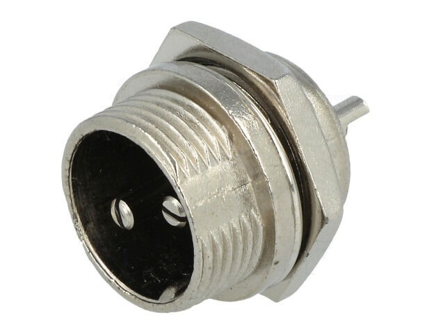 Alfa Electric Кружен конектор машки 2-пин Ф16mm MIC332