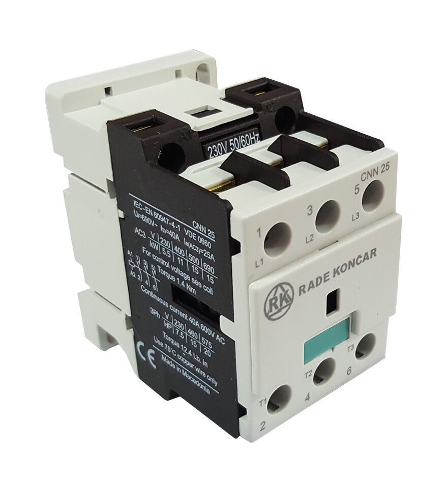 Раде Кончар Контактор 220V AC 25A AC3 ЦНН 25 00