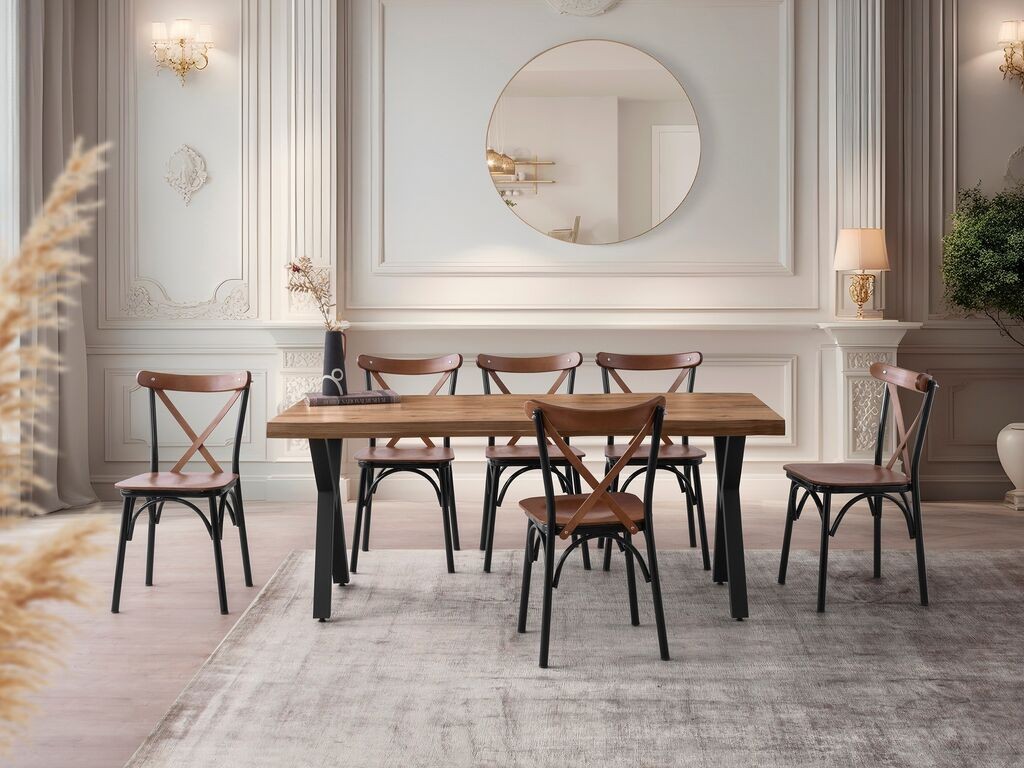 Трпезариска маса Hanah Home Gala-3022, 180x80x79 см, орев