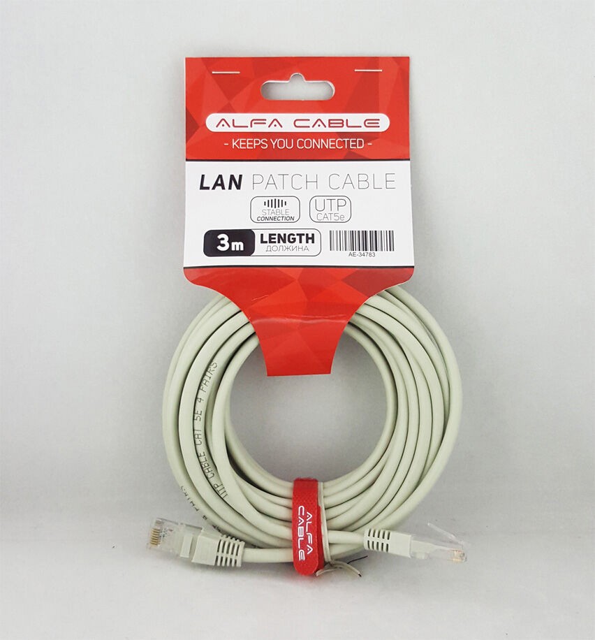 Alfa Electric UTP CAT5e кабел 3.0м UTP-CAT5E-3M