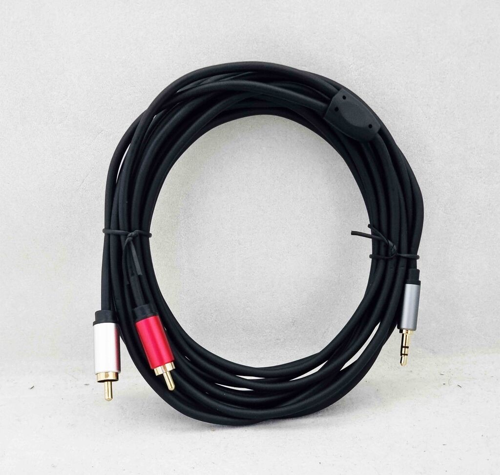 Alfa Electric Гумиран кабел 3.5mm стерео машко - 2xRCA машко 10m Metal Shell