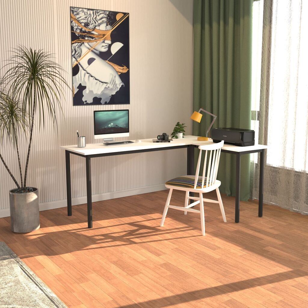 Ханах Домашна Биро Viva L, 150x120x74,8 см, Бела