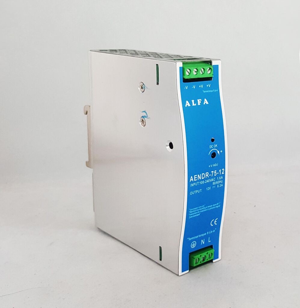 Alfa Electric DIN напојување +12V 75W 6.3A AENDR-75-12