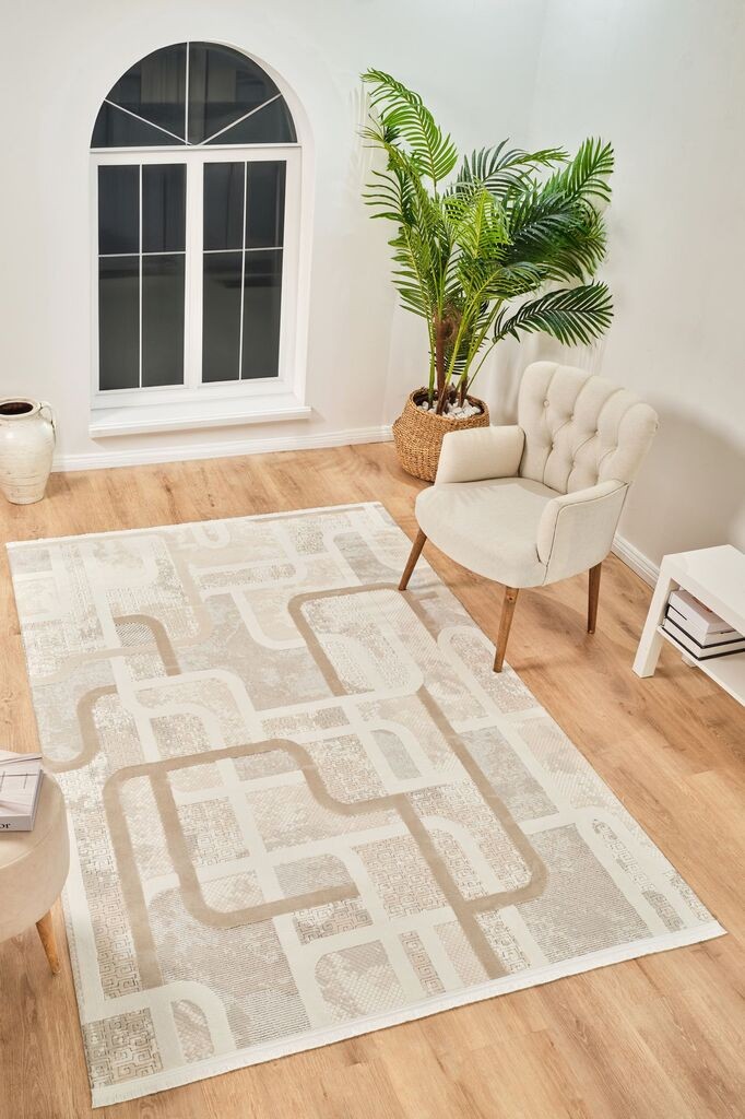 Conceptum Hypnose Carpet Boyut By002, 80x150 cm, крем-бело