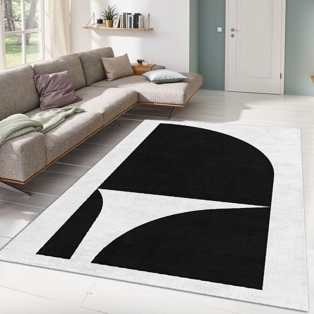 Тепих Conceptum Hypnose Alho-22A, 160x230 см, црно-бел