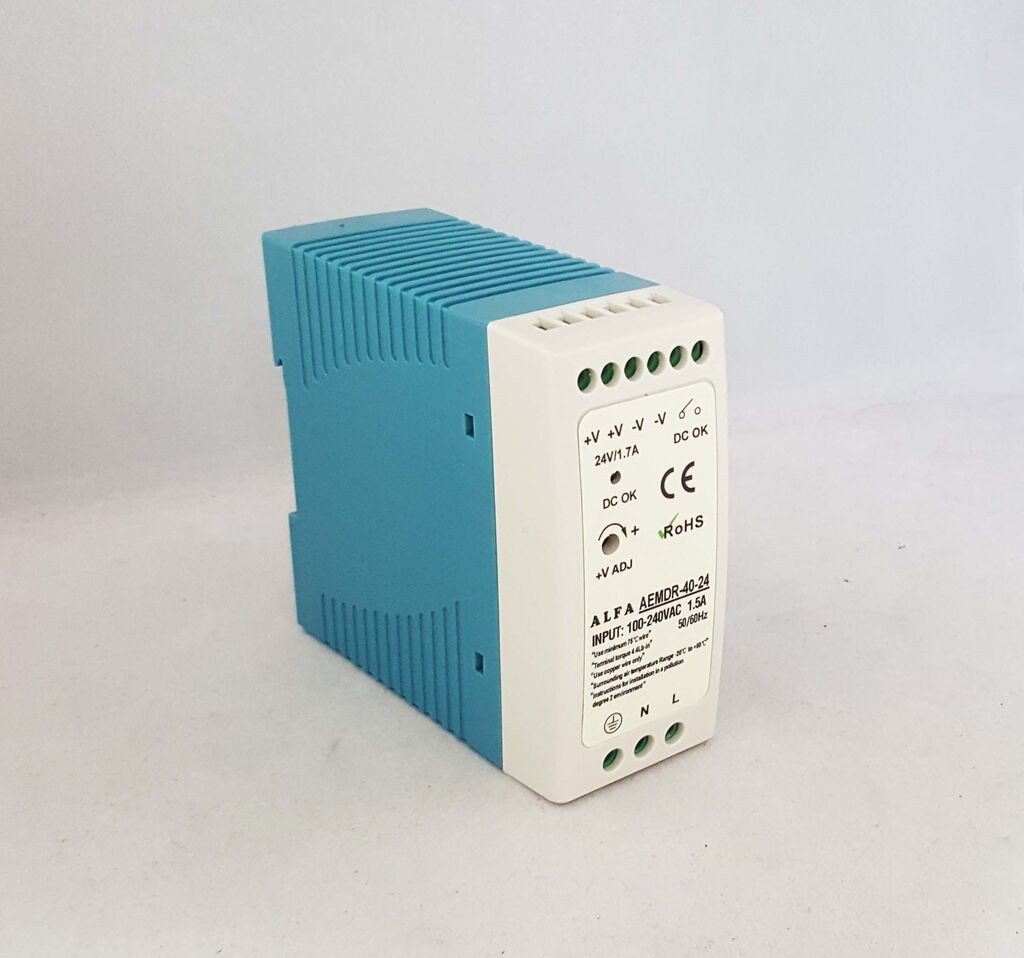 Alfa Electric DIN напојување 24V 1.7A AEMDR-40-24
